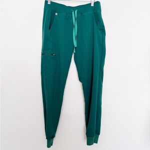 Figs Zamora High Waisted Hunter Green Jogger Scrubs